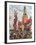 Easter Market at the Moscow Kremlin, 1917-B. M. Kustodiev-Framed Giclee Print