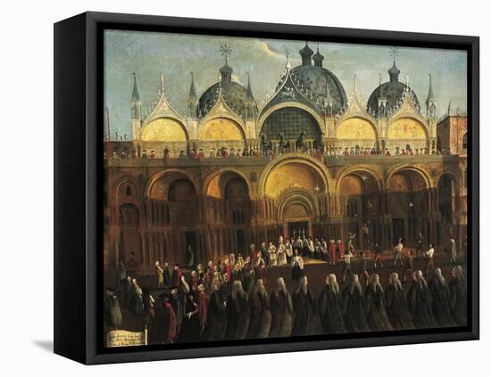 Easter Proceedings in San Marco-Gabriele Bella-Framed Stretched Canvas