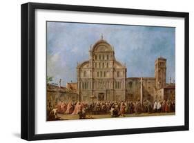 Easter Procession of the Doge of Venice at the Church of San Zaccaria, C.1766-70-Francesco Guardi-Framed Giclee Print