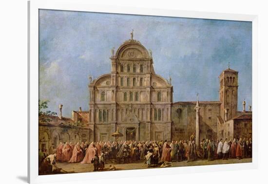 Easter Procession of the Doge of Venice at the Church of San Zaccaria, C.1766-70-Francesco Guardi-Framed Giclee Print