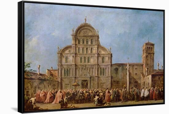 Easter Procession of the Doge of Venice at the Church of San Zaccaria, C.1766-70-Francesco Guardi-Framed Stretched Canvas