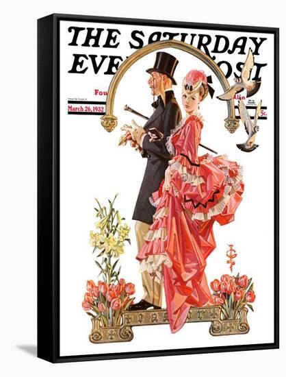 "Easter Promenade," Saturday Evening Post Cover, March 26, 1932-Joseph Christian Leyendecker-Framed Stretched Canvas