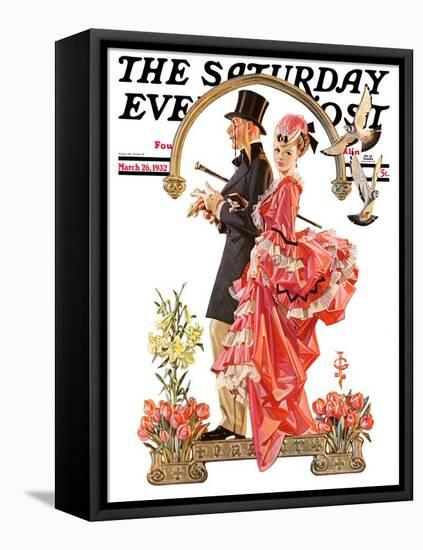 "Easter Promenade," Saturday Evening Post Cover, March 26, 1932-Joseph Christian Leyendecker-Framed Stretched Canvas