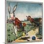 Easter Rabbit and Chicken Illustration on Egg Dye Packaging-Jennifer Kennard-Mounted Giclee Print