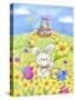 Easter Rabbit and Chicks-MAKIKO-Stretched Canvas