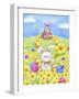 Easter Rabbit and Chicks-MAKIKO-Framed Giclee Print