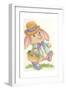 Easter Rabbit with Basket-Beverly Johnston-Framed Giclee Print