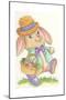 Easter Rabbit with Basket-Beverly Johnston-Mounted Giclee Print