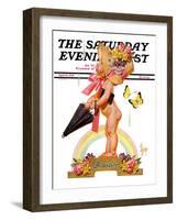 "Easter Rainbow," Saturday Evening Post Cover, April 16, 1938-Joseph Christian Leyendecker-Framed Giclee Print