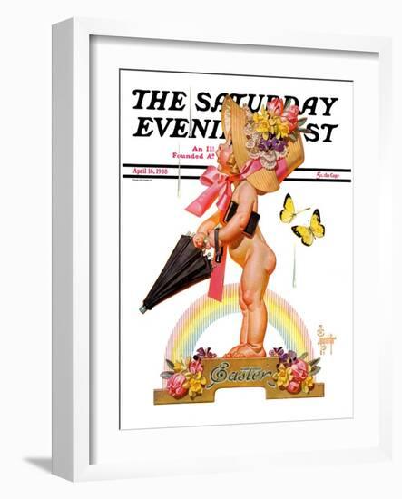 "Easter Rainbow," Saturday Evening Post Cover, April 16, 1938-Joseph Christian Leyendecker-Framed Giclee Print