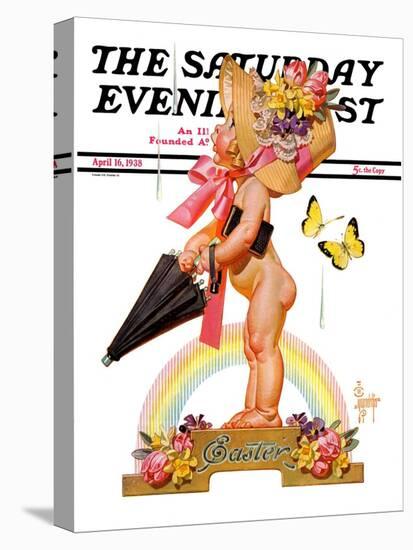 "Easter Rainbow," Saturday Evening Post Cover, April 16, 1938-Joseph Christian Leyendecker-Stretched Canvas