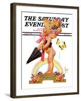 "Easter Rainbow," Saturday Evening Post Cover, April 16, 1938-Joseph Christian Leyendecker-Framed Giclee Print