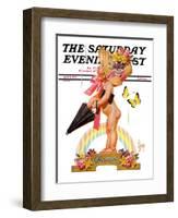 "Easter Rainbow," Saturday Evening Post Cover, April 16, 1938-Joseph Christian Leyendecker-Framed Giclee Print