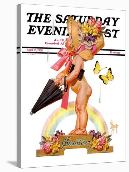 "Easter Rainbow," Saturday Evening Post Cover, April 16, 1938-Joseph Christian Leyendecker-Stretched Canvas