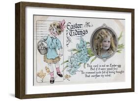 Easter Tidings, Greetings Card, C1923-null-Framed Giclee Print