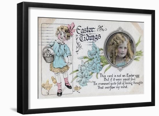 Easter Tidings, Greetings Card, C1923-null-Framed Giclee Print