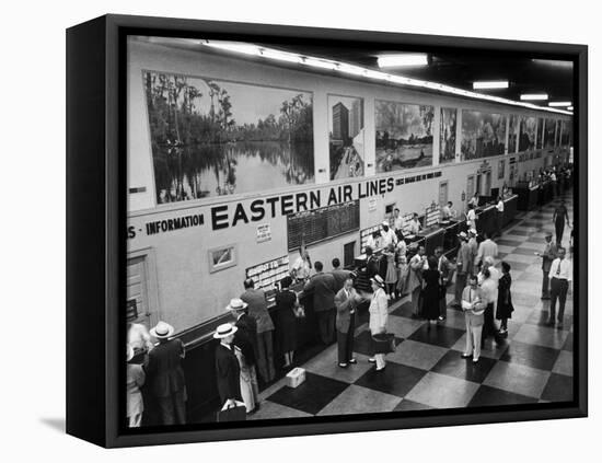 Eastern Airline Customers Checking in their Baggage at the Check-In Counter-Ralph Morse-Framed Stretched Canvas