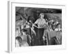 Eastern Airline Travelers Receiving a Mid-Flight Meal from a Female Steward-null-Framed Photographic Print