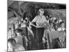 Eastern Airline Travelers Receiving a Mid-Flight Meal from a Female Steward-null-Mounted Photographic Print