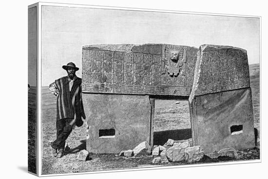 Eastern Aspect of the Monolithic Gate of Akapana, Tiahuanaco, Bolivia, 1901-null-Stretched Canvas