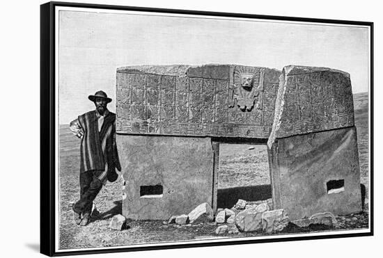 Eastern Aspect of the Monolithic Gate of Akapana, Tiahuanaco, Bolivia, 1901-null-Framed Stretched Canvas