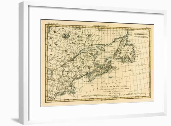 Eastern Canada, Newfoundland, Nova Scotia and St John Island, from 'Atlas De Toutes Les Parties…-Charles Marie Rigobert Bonne-Framed Giclee Print