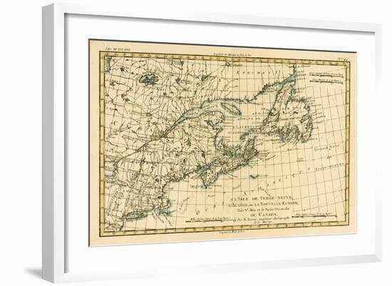 Eastern Canada, Newfoundland, Nova Scotia and St John Island, from 'Atlas De Toutes Les Parties…-Charles Marie Rigobert Bonne-Framed Giclee Print