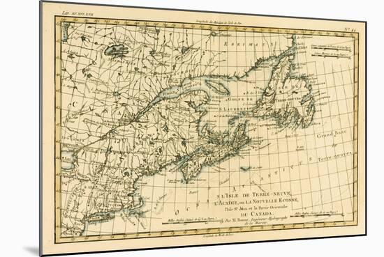 Eastern Canada, Newfoundland, Nova Scotia and St John Island, from 'Atlas De Toutes Les Parties…-Charles Marie Rigobert Bonne-Mounted Giclee Print