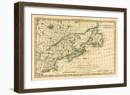 Eastern Canada, Newfoundland, Nova Scotia and St John Island, from 'Atlas De Toutes Les Parties…-Charles Marie Rigobert Bonne-Framed Giclee Print