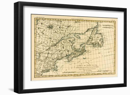 Eastern Canada, Newfoundland, Nova Scotia and St John Island, from 'Atlas De Toutes Les Parties…-Charles Marie Rigobert Bonne-Framed Giclee Print