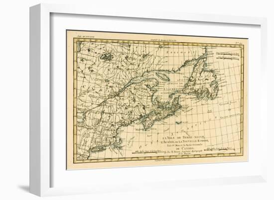 Eastern Canada, Newfoundland, Nova Scotia and St John Island, from 'Atlas De Toutes Les Parties…-Charles Marie Rigobert Bonne-Framed Giclee Print