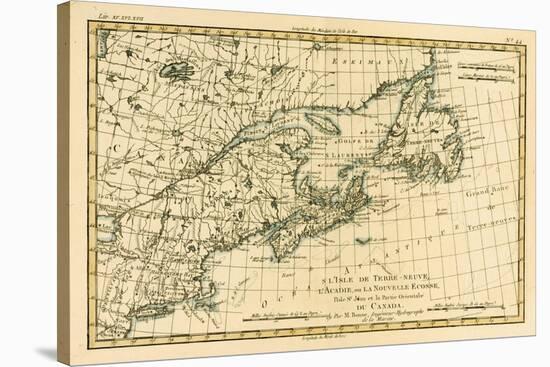 Eastern Canada, Newfoundland, Nova Scotia and St John Island, from 'Atlas De Toutes Les Parties…-Charles Marie Rigobert Bonne-Stretched Canvas