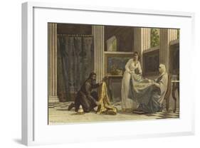 Eastern Merchant Showing His Wares in a Wealthy Household, 9th Century-Willem II Steelink-Framed Giclee Print
