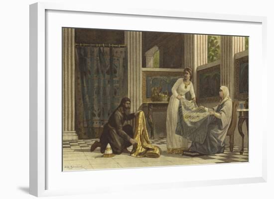 Eastern Merchant Showing His Wares in a Wealthy Household, 9th Century-Willem II Steelink-Framed Giclee Print