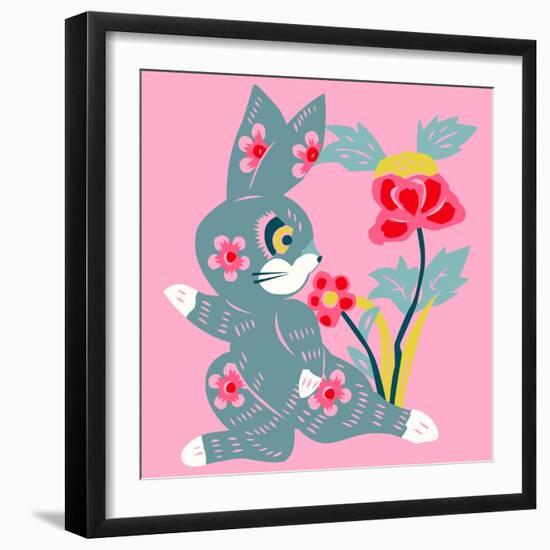 Eastern Pop Bunny-null-Framed Giclee Print