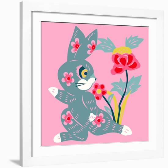 Eastern Pop Bunny-null-Framed Giclee Print