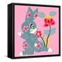 Eastern Pop Bunny-null-Framed Stretched Canvas
