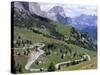 Eastern Road Below Gardena Pass, 2121M, Dolomites, Alto Adige, Italy-Richard Nebesky-Stretched Canvas