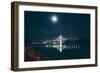 Eastern Span Bay Bridge Under Moonlight, Oakland-null-Framed Photographic Print