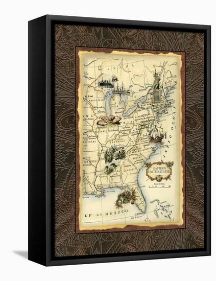 Eastern States Map-Vision Studio-Framed Stretched Canvas