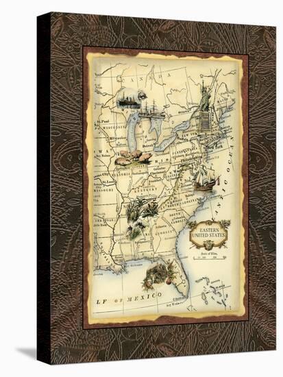 Eastern States Map-Vision Studio-Stretched Canvas