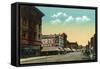 Eastern View of Grand Avenue - Portland, OR-Lantern Press-Framed Stretched Canvas