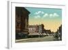 Eastern View of Grand Avenue - Portland, OR-Lantern Press-Framed Art Print