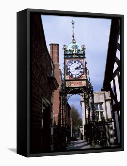 Eastgate Clock, Chester, Cheshire, England, United Kingdom-David Hunter-Framed Stretched Canvas