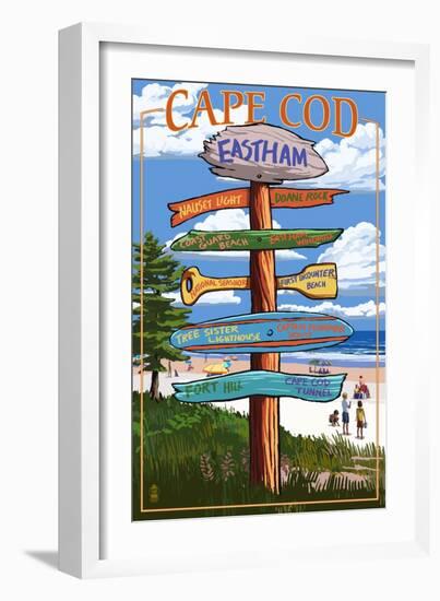 Eastham, Massachusetts Cape Cod - Sign Destinations-Lantern Press-Framed Art Print