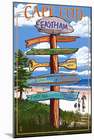 Eastham, Massachusetts Cape Cod - Sign Destinations-Lantern Press-Mounted Art Print