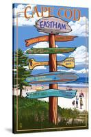 Eastham, Massachusetts Cape Cod - Sign Destinations-Lantern Press-Stretched Canvas