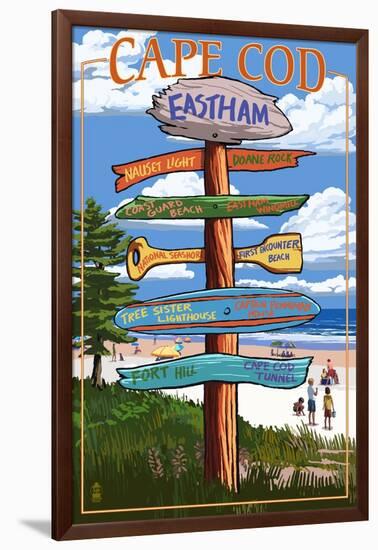 Eastham, Massachusetts Cape Cod - Sign Destinations-Lantern Press-Framed Art Print