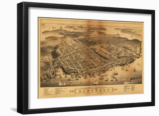 Eastport, Maine - Panoramic Map-Lantern Press-Framed Art Print