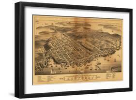 Eastport, Maine - Panoramic Map-Lantern Press-Framed Art Print